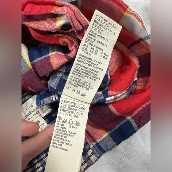 Abercrombie & Fitch Plaid Bralette Crop Top XS Multicolor Strappy - Picture 7 of 9